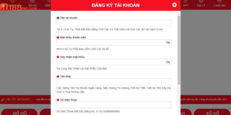 Hướng dẫn đăng ký để nhận khuyến mãi J88